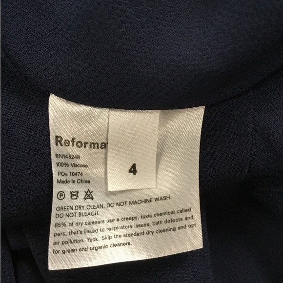 Reformation Navy Strapless Dress - Picture 5 of 5